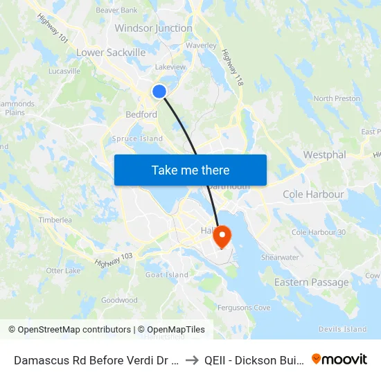 Damascus Rd Before Verdi Dr (8200) to QEII - Dickson Building map