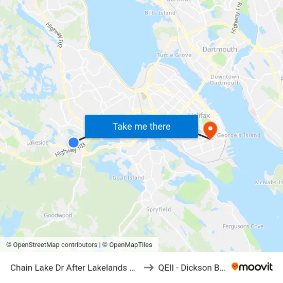 Chain Lake Dr After Lakelands Blvd (6375) to QEII - Dickson Building map