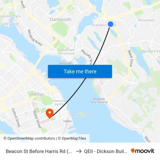 Beacon St Before Harris Rd (6205) to QEII - Dickson Building map