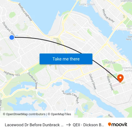 Lacewood Dr Before Dunbrack St (7078) to QEII - Dickson Building map