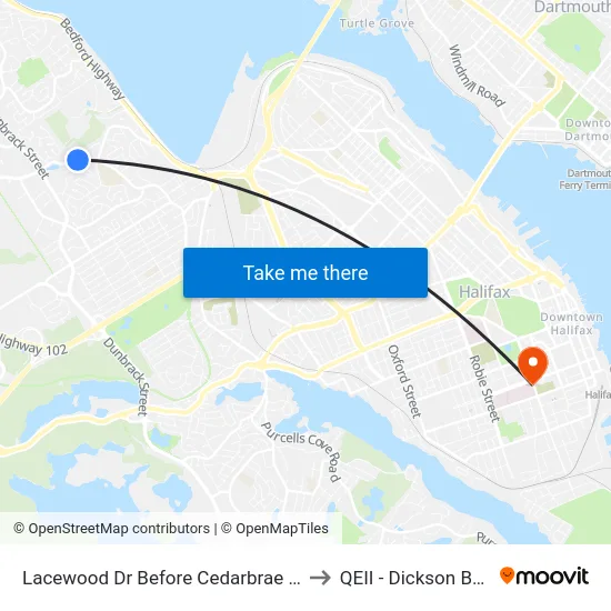 Lacewood Dr Before Cedarbrae Ln (7076) to QEII - Dickson Building map