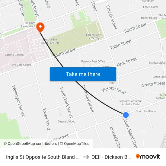 Inglis St Opposite South Bland St (6972) to QEII - Dickson Building map