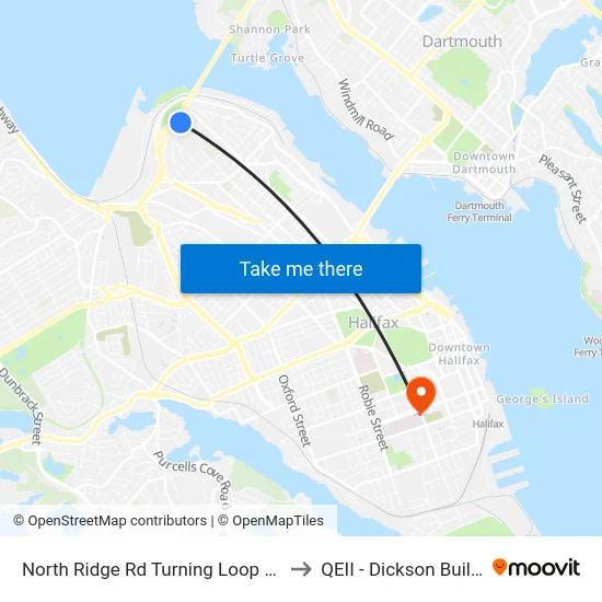North Ridge Rd Turning Loop (8165) to QEII - Dickson Building map