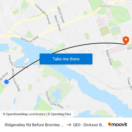 Ridgevalley Rd Before Bromley Rd (8168) to QEII - Dickson Building map