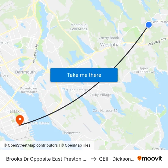 Brooks Dr Opposite East Preston Rec Centre (8769) to QEII - Dickson Building map