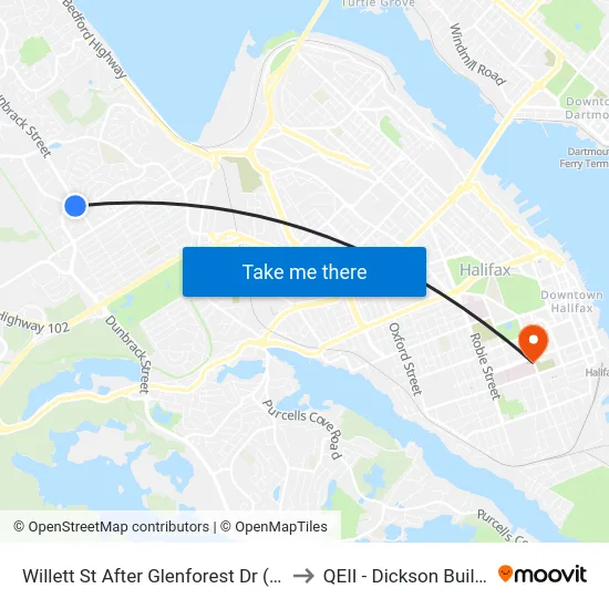 Willett St After Glenforest Dr (8492) to QEII - Dickson Building map