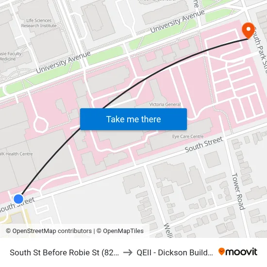 South St Before Robie St (8297) to QEII - Dickson Building map