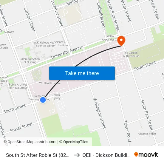 South St After Robie St (8296) to QEII - Dickson Building map