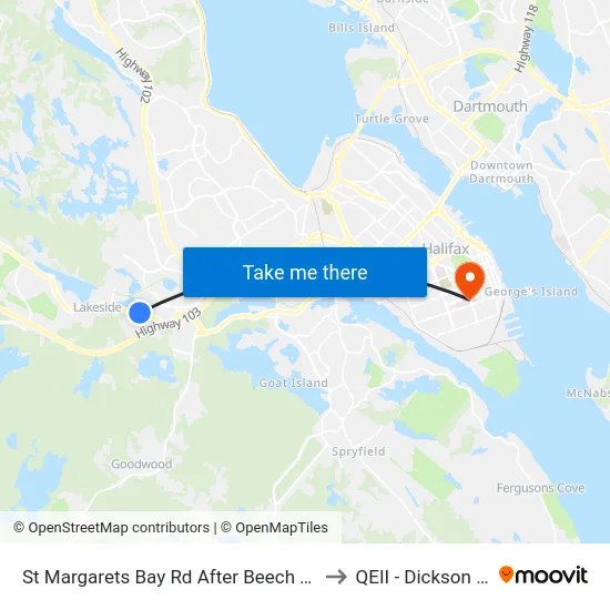 St Margarets Bay Rd After Beech Tree Run (6144) to QEII - Dickson Building map