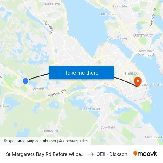 St Margarets Bay Rd Before Wilbert Devoe Cr (6148) to QEII - Dickson Building map