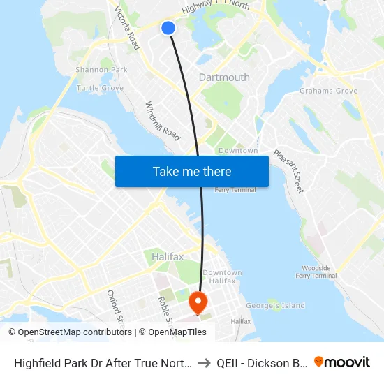 Highfield Park Dr After True North Cr (6927) to QEII - Dickson Building map