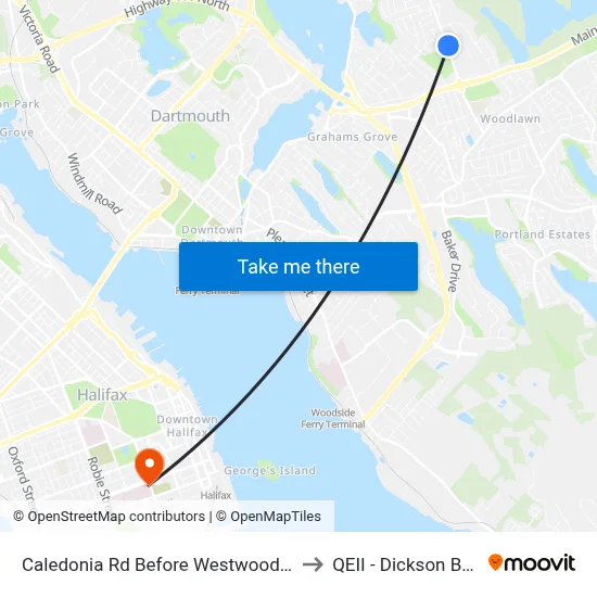 Caledonia Rd Before Westwood Dr (6360) to QEII - Dickson Building map