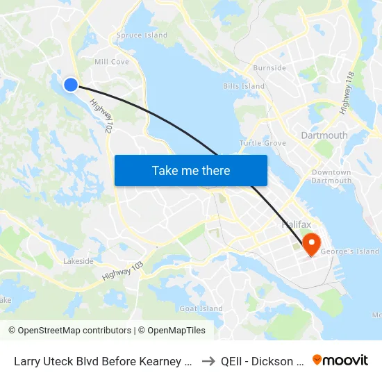 Larry Uteck Blvd Before Kearney Lake Rd (6365) to QEII - Dickson Building map
