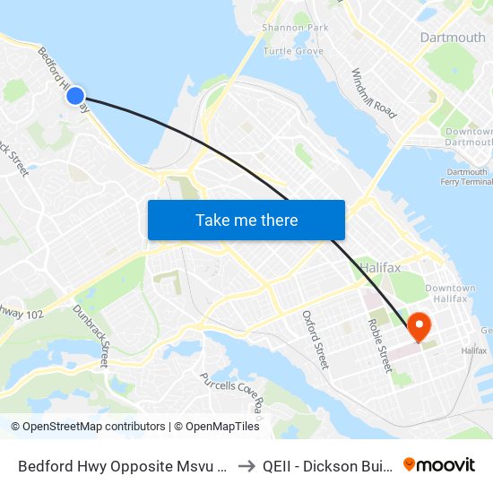 Bedford Hwy Opposite Msvu (6219) to QEII - Dickson Building map