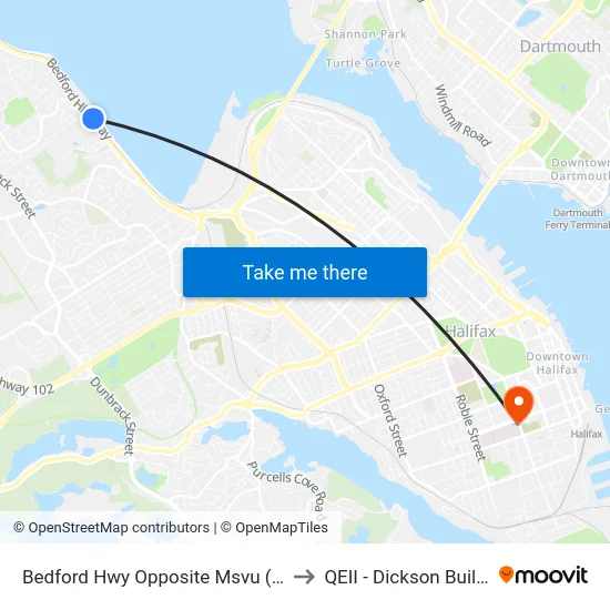 Bedford Hwy Opposite Msvu (6219) to QEII - Dickson Building map