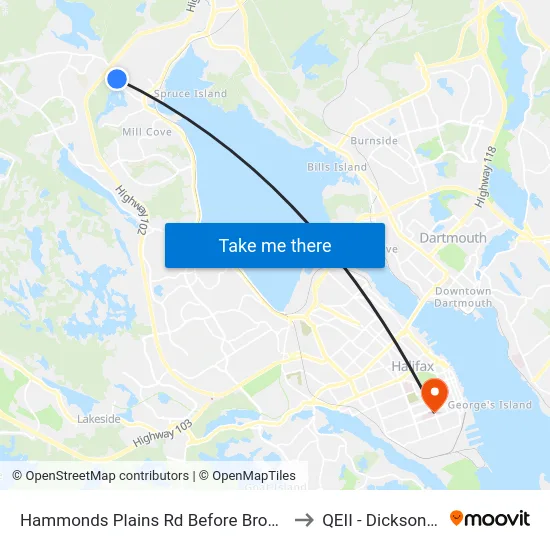 Hammonds Plains Rd Before Brookshire Ct (6818) to QEII - Dickson Building map