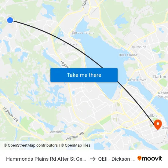 Hammonds Plains Rd After St George Blvd (6817) to QEII - Dickson Building map