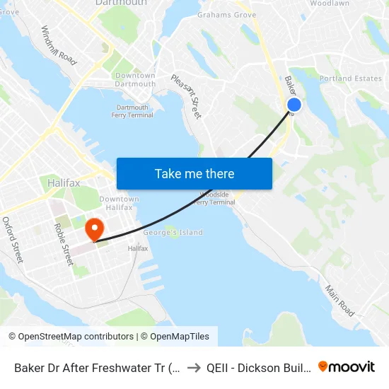 Baker Dr After Freshwater Tr (8843) to QEII - Dickson Building map