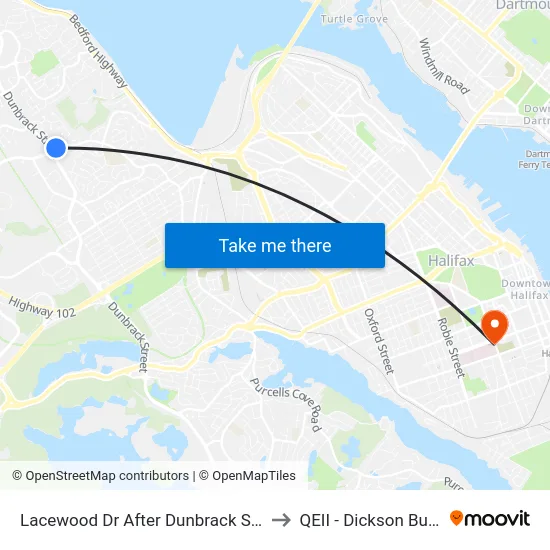 Lacewood Dr After Dunbrack St (7067) to QEII - Dickson Building map