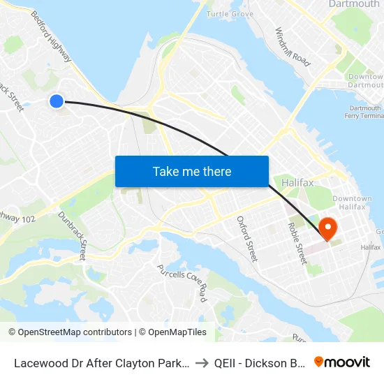 Lacewood Dr After Clayton Park Dr (7066) to QEII - Dickson Building map