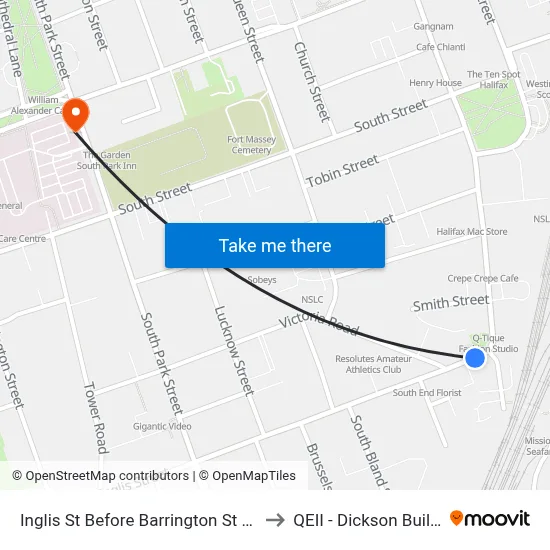 Inglis St Before Barrington St (6963) to QEII - Dickson Building map