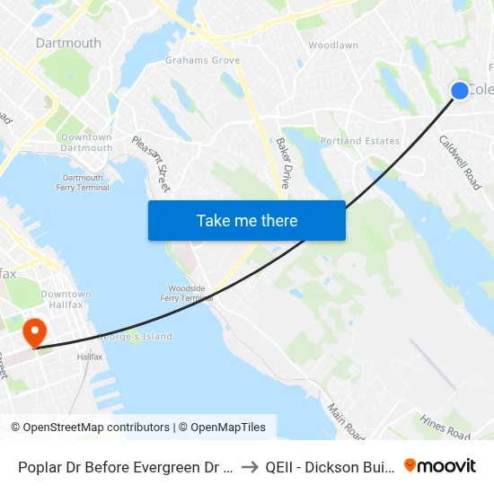 Poplar Dr Before Evergreen Dr (8027) to QEII - Dickson Building map
