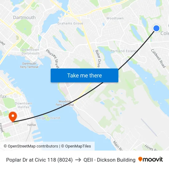 Poplar Dr at Civic 118 (8024) to QEII - Dickson Building map