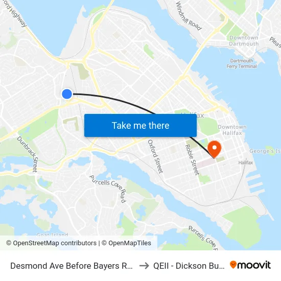 Desmond Ave Before Bayers Rd (6564) to QEII - Dickson Building map