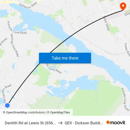 Dentith Rd at Lewis St (6561) to QEII - Dickson Building map