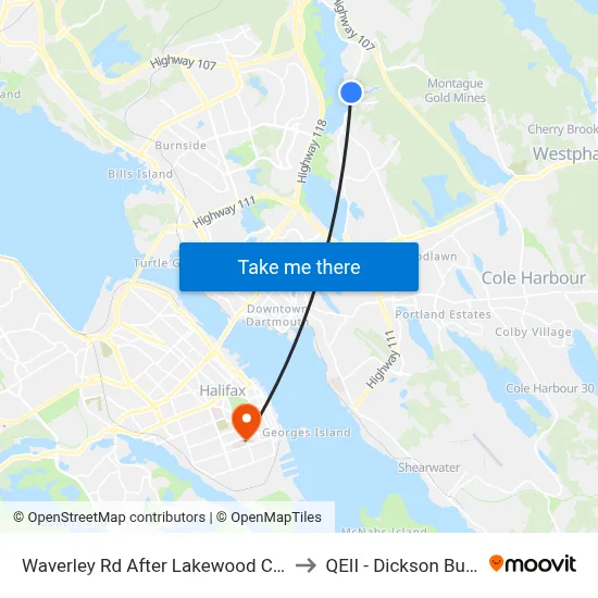 Waverley Rd After Lakewood Ct (8444) to QEII - Dickson Building map