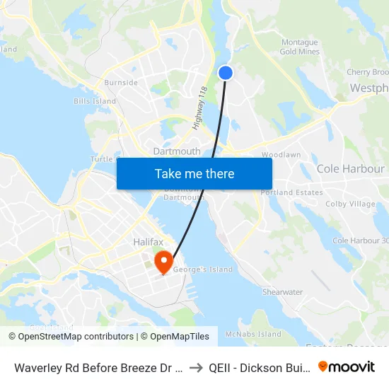 Waverley Rd Before Breeze Dr (8446) to QEII - Dickson Building map
