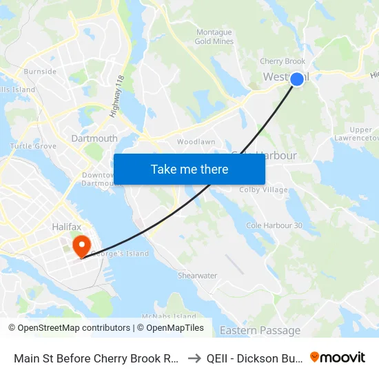 Main St Before Cherry Brook Rd (6943) to QEII - Dickson Building map