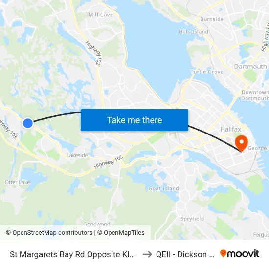 St Margarets Bay Rd Opposite Klefenz Ln (6173) to QEII - Dickson Building map