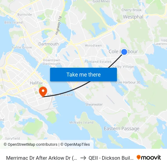 Merrimac Dr After Arklow Dr (7203) to QEII - Dickson Building map