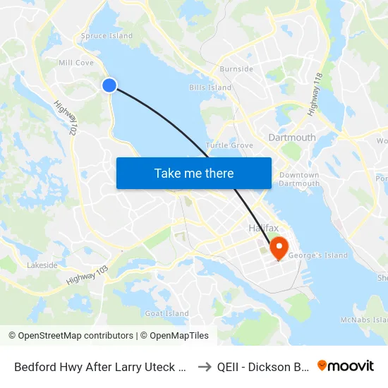 Bedford Hwy After Larry Uteck Blvd (6220) to QEII - Dickson Building map