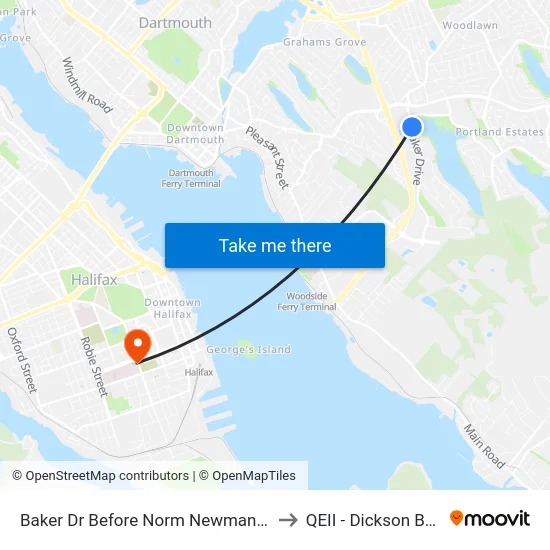 Baker Dr Before Norm Newman Dr (8852) to QEII - Dickson Building map