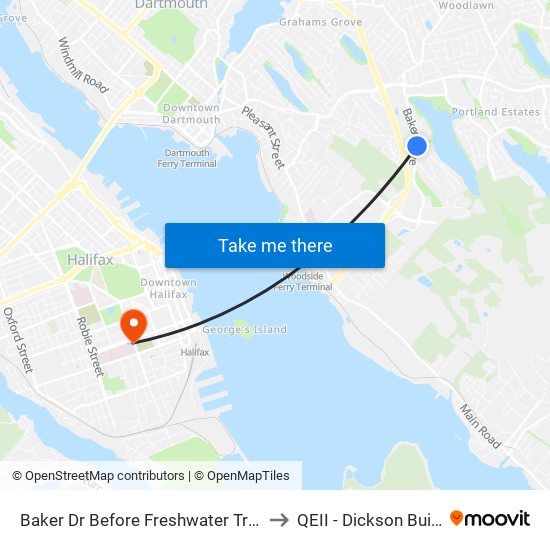 Baker Dr Before Freshwater Tr (8850) to QEII - Dickson Building map