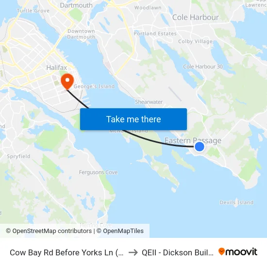 Cow Bay Rd Before Yorks Ln (6513) to QEII - Dickson Building map