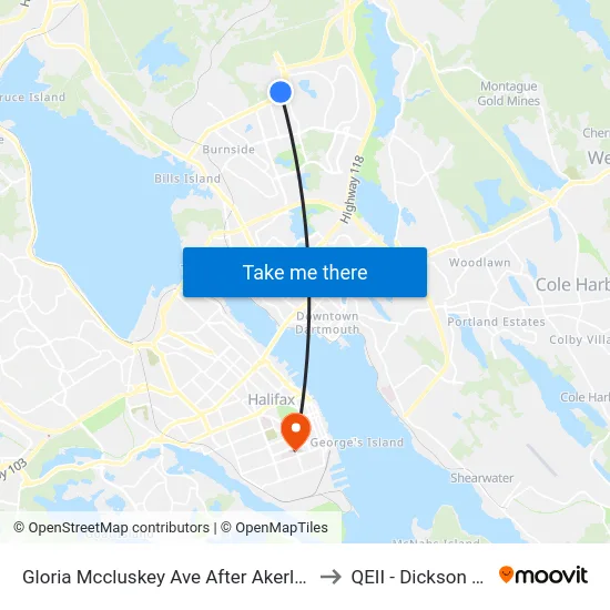 Gloria Mccluskey Ave After Akerley Blvd (6765) to QEII - Dickson Building map