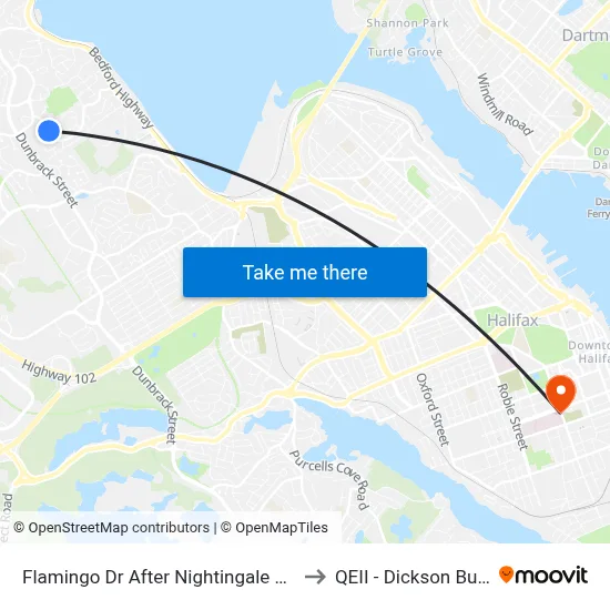 Flamingo Dr After Nightingale Dr (6698) to QEII - Dickson Building map