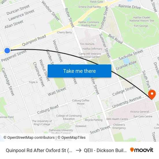 Quinpool Rd After Oxford St (8136) to QEII - Dickson Building map