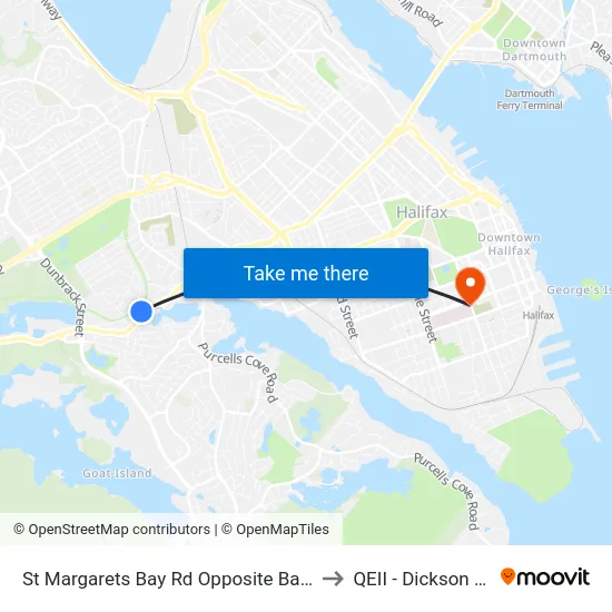 St Margarets Bay Rd Opposite Bakers Dr (6183) to QEII - Dickson Building map