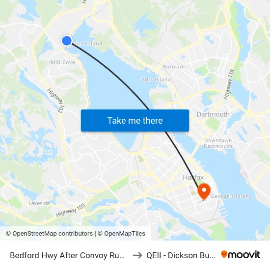 Bedford Hwy After Convoy Run (6235) to QEII - Dickson Building map