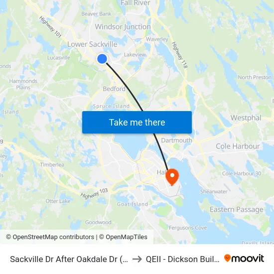 Sackville Dr After Oakdale Dr (7304) to QEII - Dickson Building map