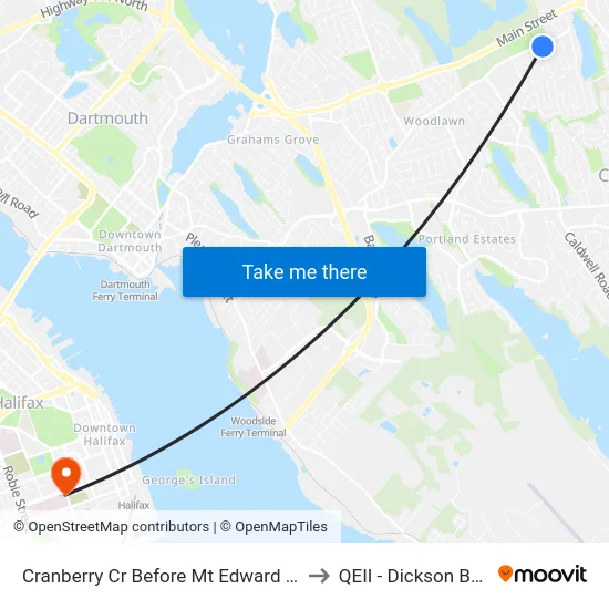 Cranberry Cr Before Mt Edward Rd (8868) to QEII - Dickson Building map