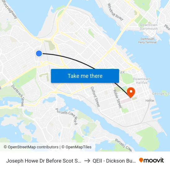 Joseph Howe Dr Before Scot St (6985) to QEII - Dickson Building map