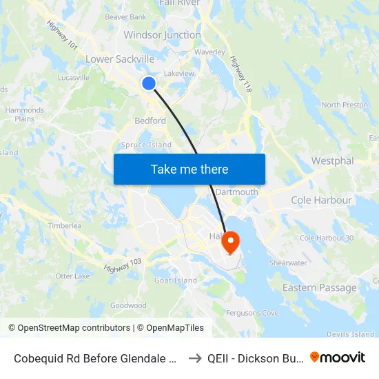 Cobequid Rd Before Glendale Dr (6438) to QEII - Dickson Building map