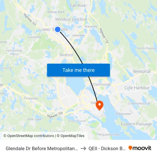 Glendale Dr Before Metropolitan Ave (6753) to QEII - Dickson Building map