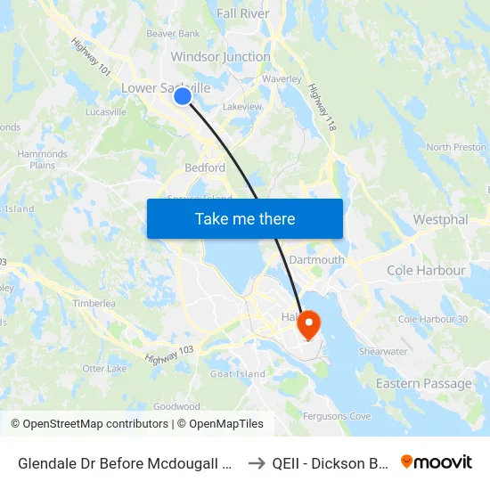 Glendale Dr Before Mcdougall Ave (6751) to QEII - Dickson Building map
