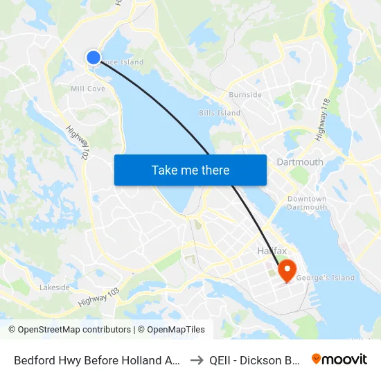 Bedford Hwy Before Holland Ave (6240) to QEII - Dickson Building map